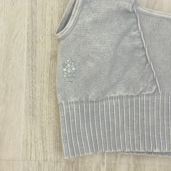 Free People FP Movement Sports Bra Women Size 2XS/XS Gray Good Karma Square Neck - Picture 2 of 6